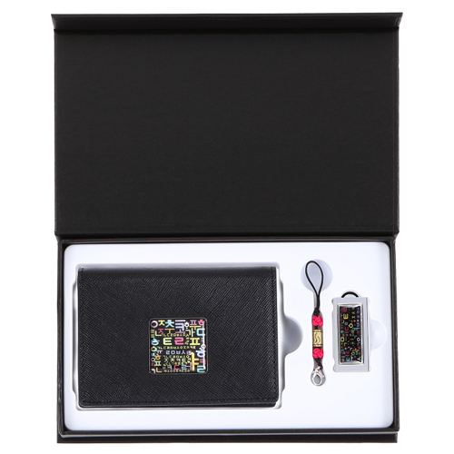 한글자모음 자개가죽명함지갑+자개 USB 8GB~64GB