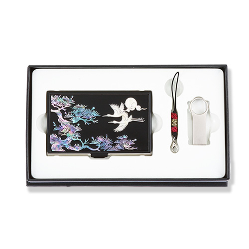 송학 나전 명함케이스 메탈 USB 외국인선물