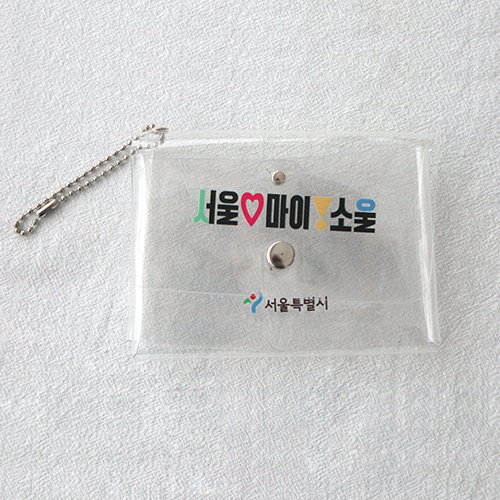 PVC 다용도 투포켓 투명파우치 M-SIZE