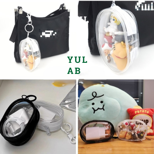 유랩 고급 키링 휴대용 PVC 투명 미니 파우치