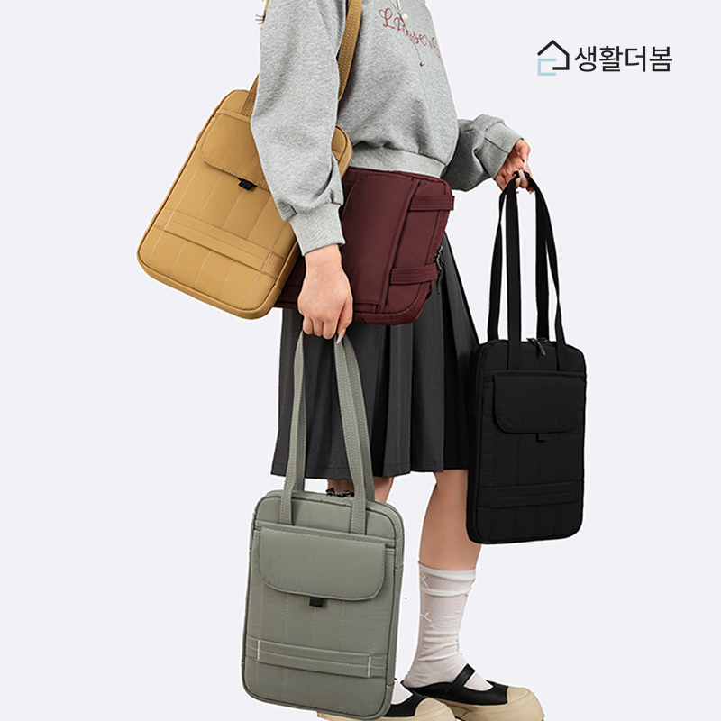 생활더봄 투웨이 세로형 노트북 태블릿 가방 슬림 토트 숄더 겸용 4컬러 m사이즈