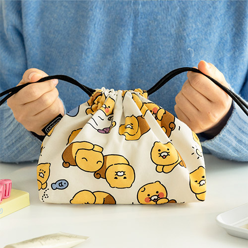 캐릭터 보부상 패턴 스트링 파우치