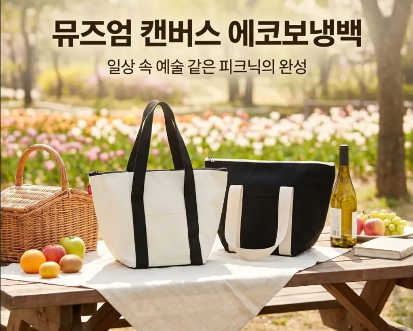 터틀 뮤즈엄 캔버스 에코보냉백