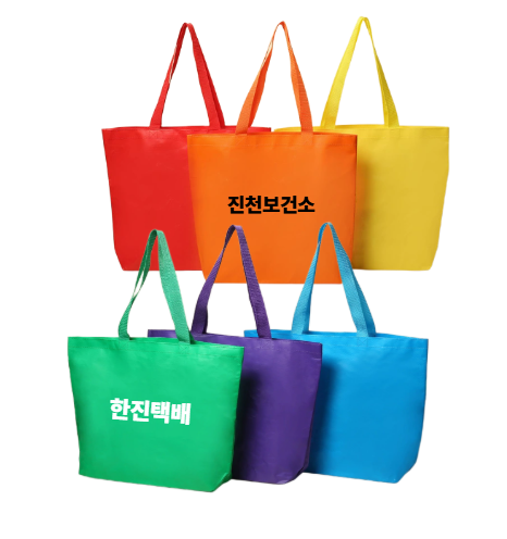각민자 대형 타포린백 시장가방 바구니 소량제작