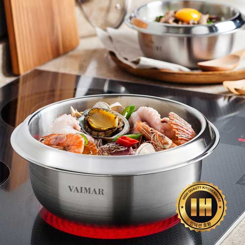 바이마르 히든쉐프 IH스텐 통삼중 가마솥 26cm 5, 6인용