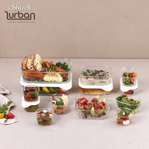 [온라인판매금지] Lurban OVEN 내열글라스 밧드혼합14종 (직2500ml*1+930ml*2+370ml*4) + (정1320ml*1+220ml*4)/스팀채반2종