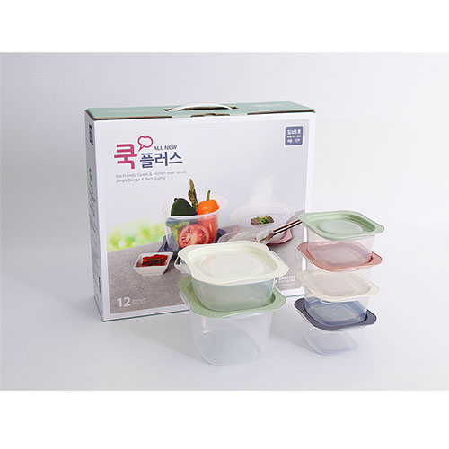 쿡 플러스 점보 1호 6종 밀폐용기 12P
