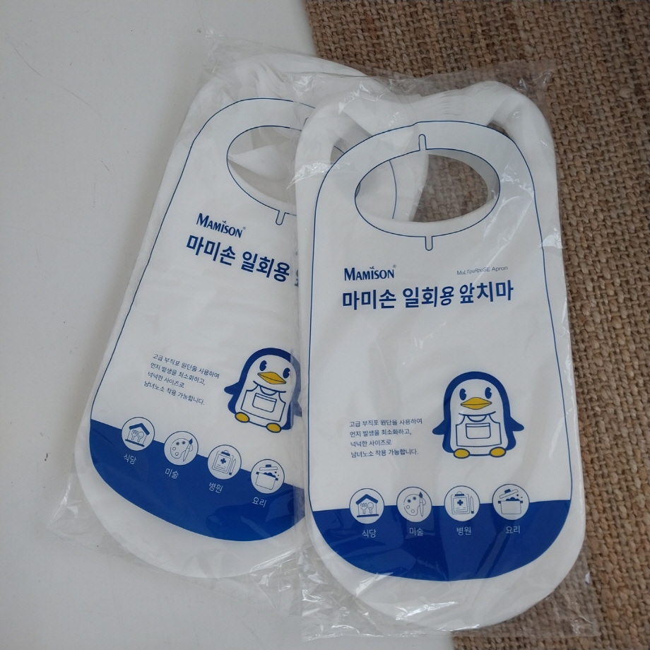 마미손 일회용 부직포 앞치마 100매