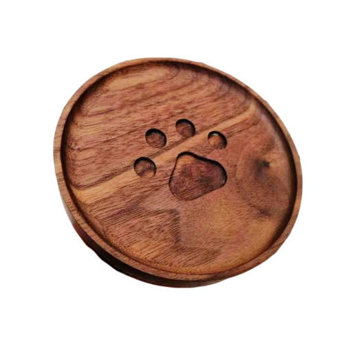 EL PAW 월넛 라운드 티코스터 CIH035
