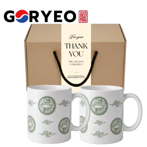 한국전통 국보 제68호 고려청자 도자기 머그 355ml 2P 선물세트