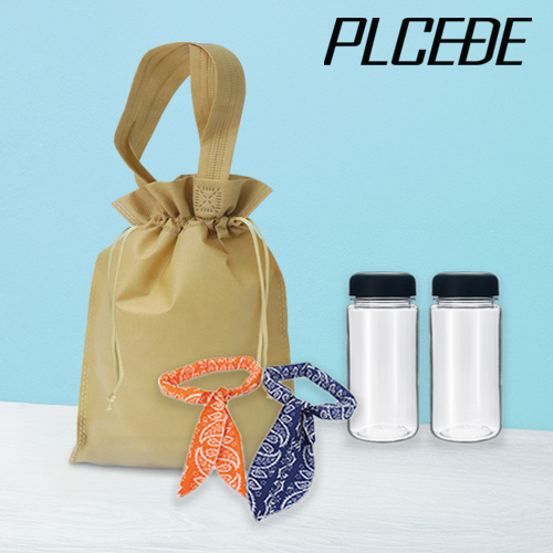 플씨드 여름 3종 복주머니 파우치 H세트 (아이스 쿨스카프+보틀350ml)