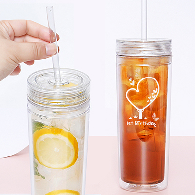클린 빨대 뚜껑 리유저블 이중 텀블러 500ml / 냉온가능