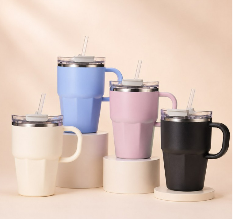 손잡이 보온보냉컵 텀블러 머그컵 304 스텐 600ml 카페컵 차량용