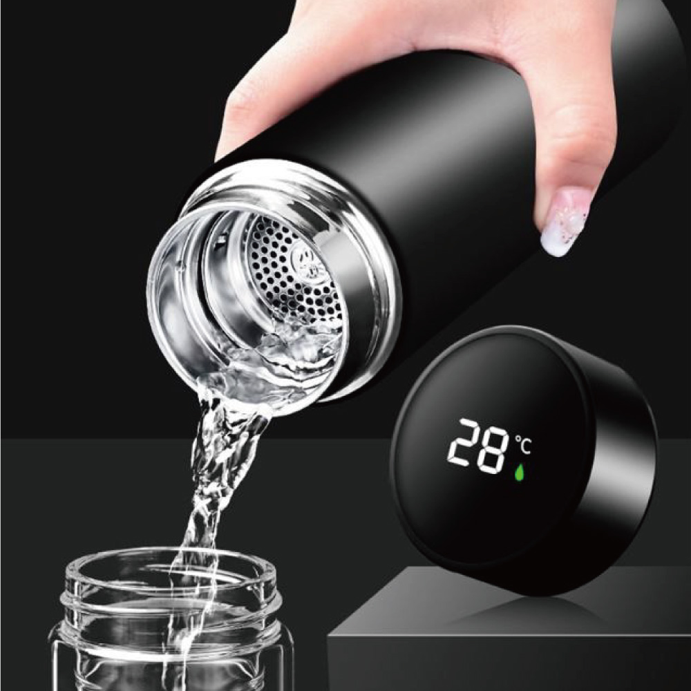 스마트 LED 온도 텀블러, 인쇄 스텐 녹차망