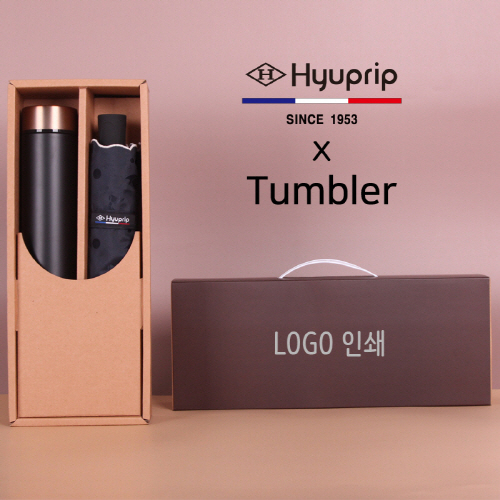 협립양산 블랙라벨 리본웨이브 양산+로나 이중진공 500ml 텀블러세트 // 국내산