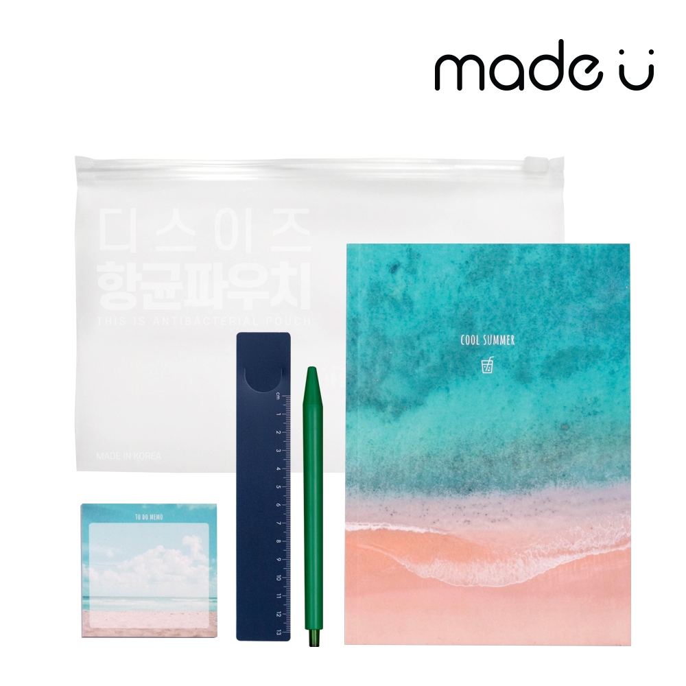 에브리데이 웰컴키트 제작노트형 B타입 노트/볼펜/포스트잇/자/항균파우치
