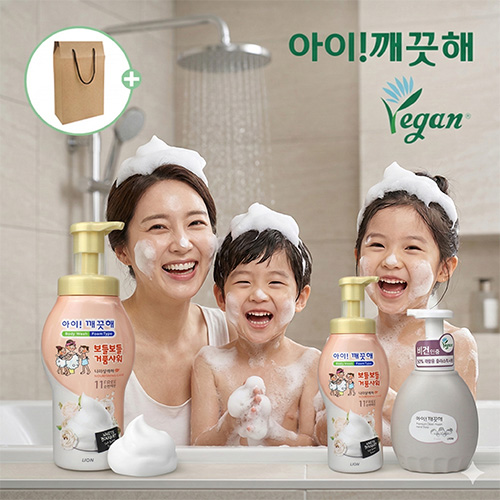 아이깨끗해 보들보들 거품샤워 바디워시 700g + 아이깨끗해 프리미엄 비건 핸드워시 450ml