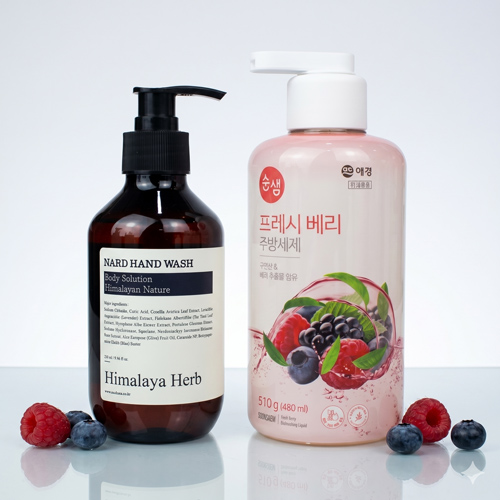 애경 순샘 프레시베리 주방세제 510g + Nard 핸드워시 280ml + 끈케이스