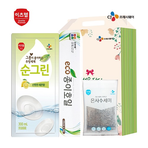 CJ순그린 리필 수세미 종이호일 3종세트