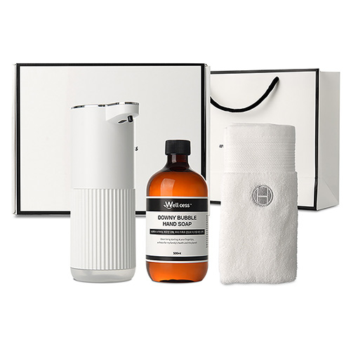 WG-102BT 버블 핸드워시 리필 500ml 1개 + 자동 디스펜서 1개 + 핸드타올 1개