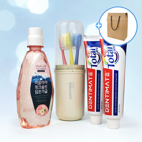 LG생활건강 핑크솔트 가글 320ml 휴대용 양치컵 7종