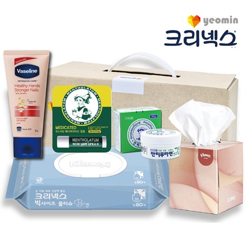 크리넥스 바세린 안티푸라민 멘소래담 립밤 각슈