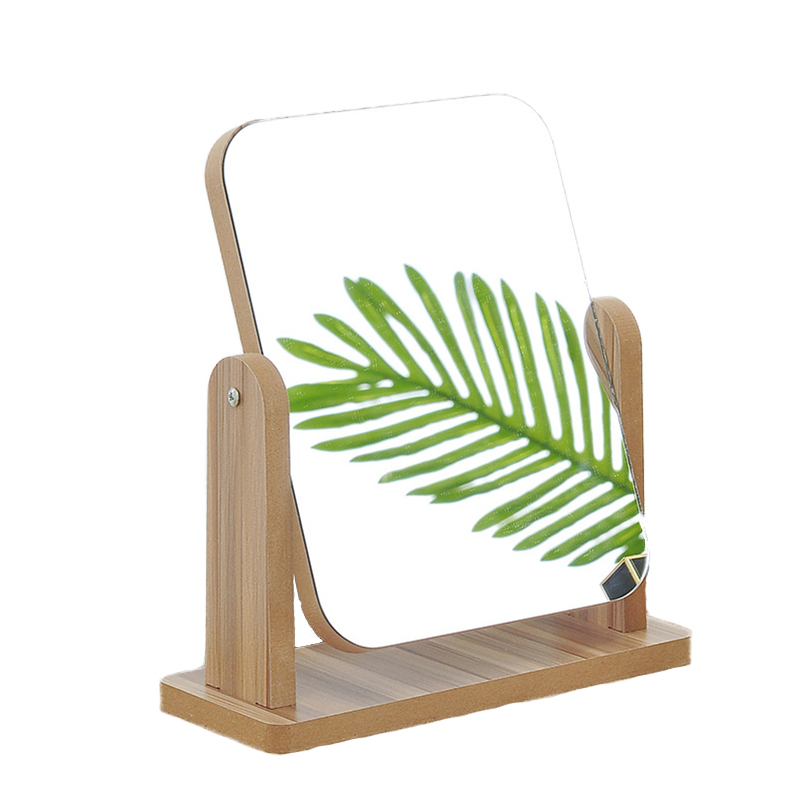 우드 사각 스탠드 탁상 거울 22x22cm(중)