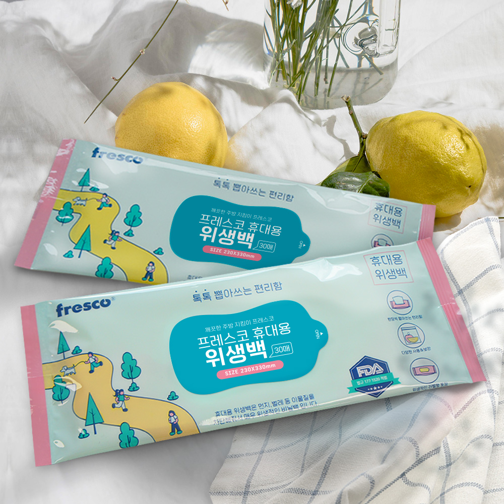 프레스코 휴대용 위생백 중형 b형, 30매
