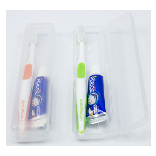 치약 칫솔세트 4호 (페리오 치약 20g+안티프라그 칫솔 1p+투명 PP케이스)