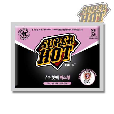 슈퍼 핫팩 파스형 스티커 부착 50g // 국산