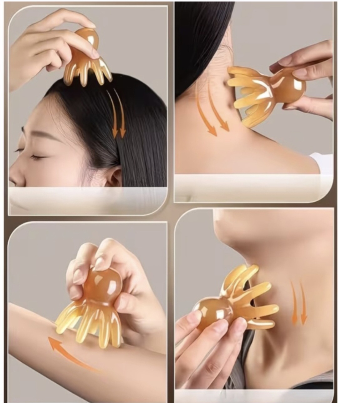 목 어깨 두피 지압 문어 괄사 마사지기