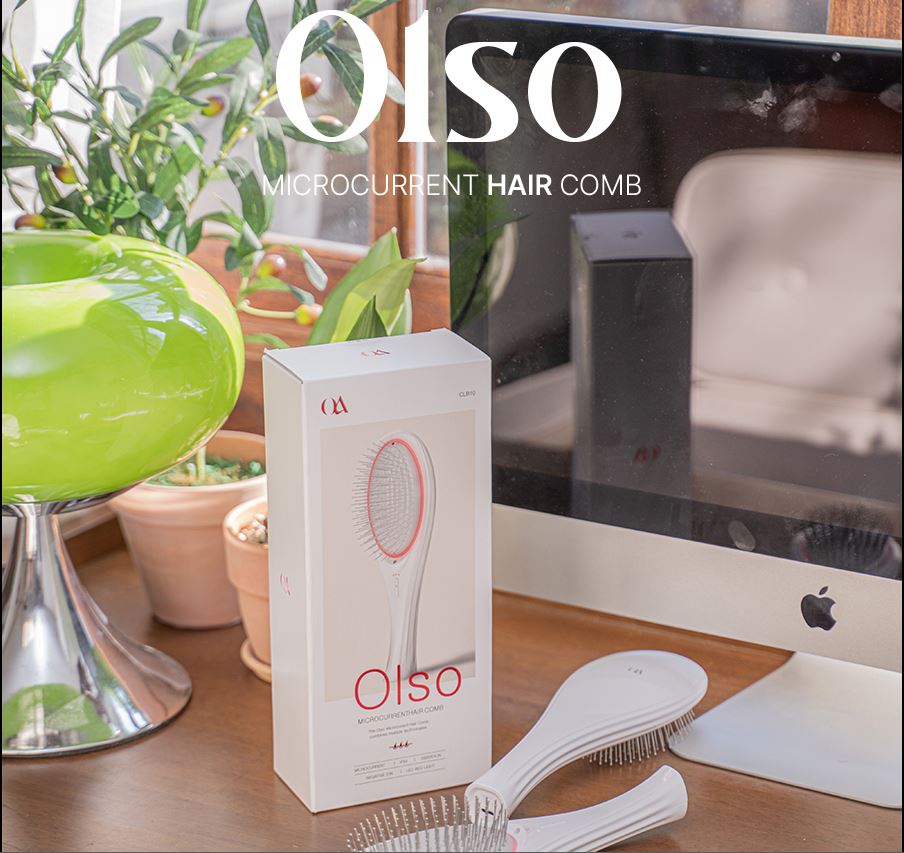 Olso CLB10 음이온 헤어 브러쉬 두피 마사지기 2가지 미세전류 모드 와 진동모드