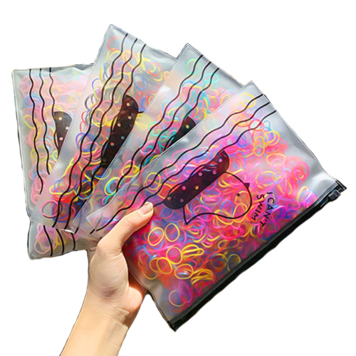 유아 아동 컬러 고무줄 TPU 밴드 머리끈 80g 파우치 포장