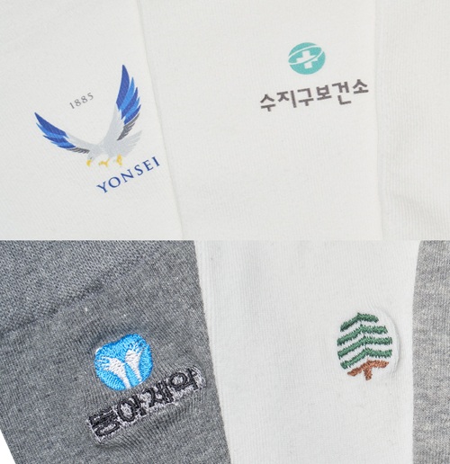 자수, 컬러 프린팅 양말