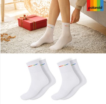 폴라로이드 여성 중목 양말 2p