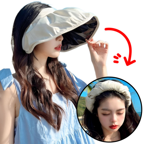 머리띠 변신 돌돌이썬캡 휴대용썬캡 접이식썬캡 작업모자 야외활동모자 썬캡모자