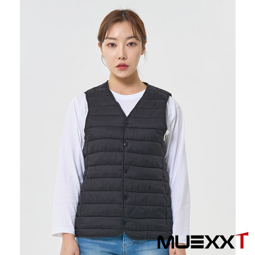 V넥 라이트 겨울 패딩 조끼 MUL90W