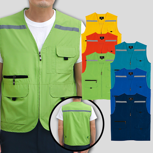 스텝 야광 반사 띠 조끼 M-3XL, 남자 여자 조끼
