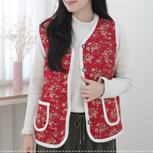 플라워 따숨 할머니 김장 조끼