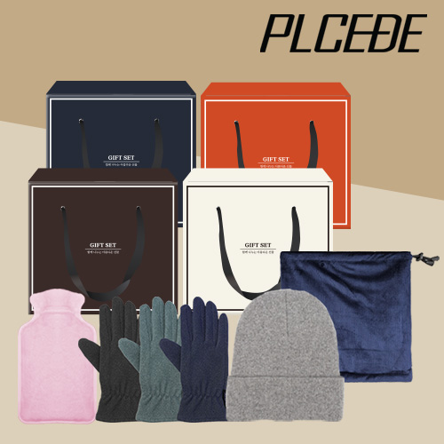 플씨드 패션 롱 비니 + 코듀로이 넥워머 + 벨벳 코지 장갑 + 다용도 손난로 4종세트