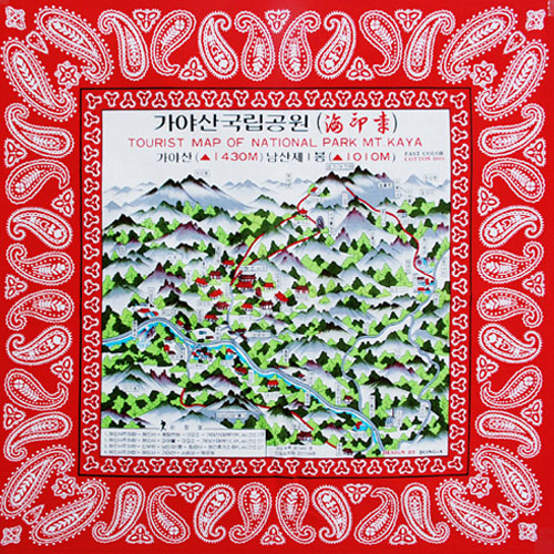 순면 등산 관광지도 스카프 MJ, 손수건, 두건