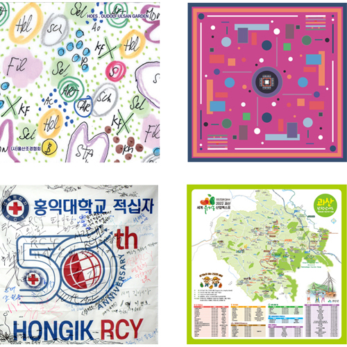 순면 80수 모달 풀컬러 맞춤손수건 60cm, 손수건, 스카프, 두건의모든것