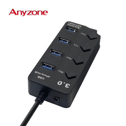 애니존 USB 3.0 무전원 개별스위치 USB 4PORT 허브 ANY-HUB1