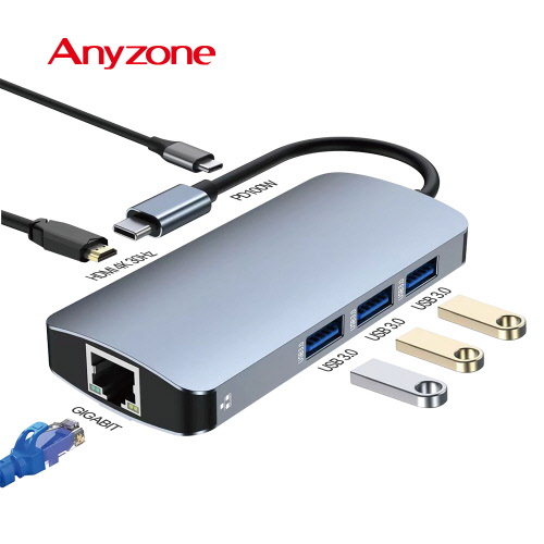 애니존 USB-C 3.0 4K 30HZ 6포트 멀티 허브 ANY-HUB7