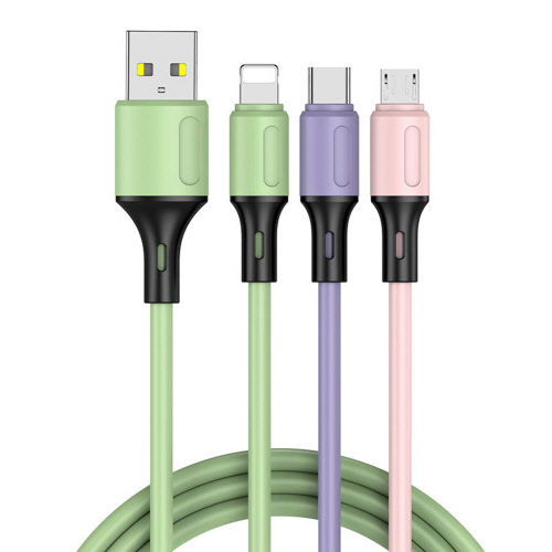 CH497 아트텍 소프트 실리콘 멀티 고속 USB 3in1 충전케이블 0.5m