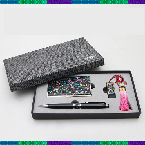 전통문양 나전 자개2 USB 메모리 + 명함지갑 + 자개볼펜 + 술고리 SET