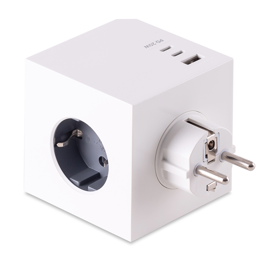 플라이토 블록 PD 20W 고용량 멀티탭 3구 C타입 2포트+USB 1포트