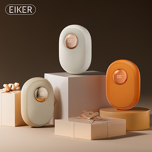 EIKER 플란넬 진동마사지 휴대용 충전식 USB 전기 손난로 보조배터리 6500mAh, KA-3113