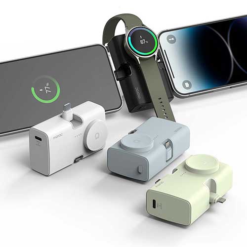 모락 큐잉 4IN1 도킹형 멀티 보조배터리 갤럭시워치전용 5000mAh