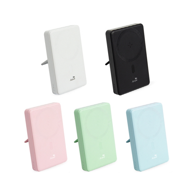 액센 BM113 핑크 맥세이프 10000mAh 고속 무선충전 보조배터리 (핑크/민트/블루/블랙/화이트)